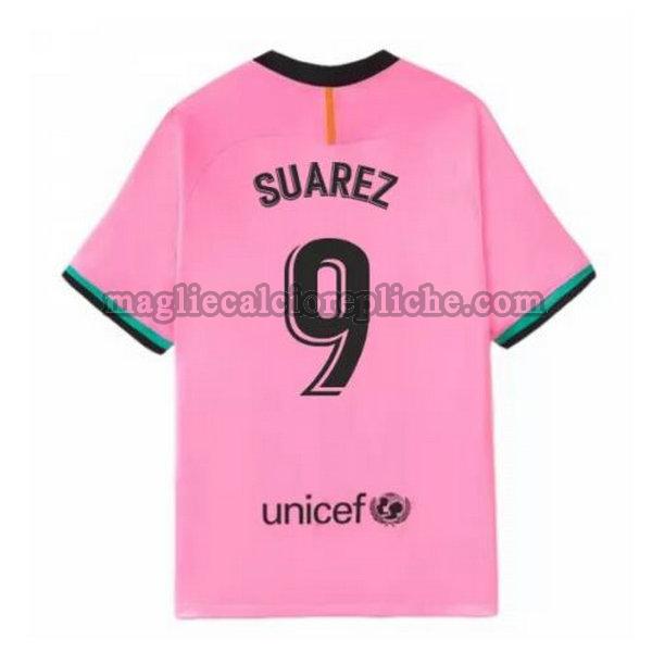 terza maglie calcio barcellona 2020-2021 suarez 9 rosa