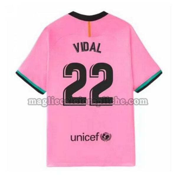 terza maglie calcio barcellona 2020-2021 vidal 22 rosa