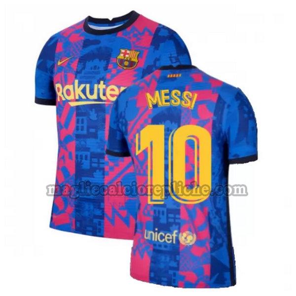 terza maglie calcio barcellona 2021 2022 messi 10 blu rosso