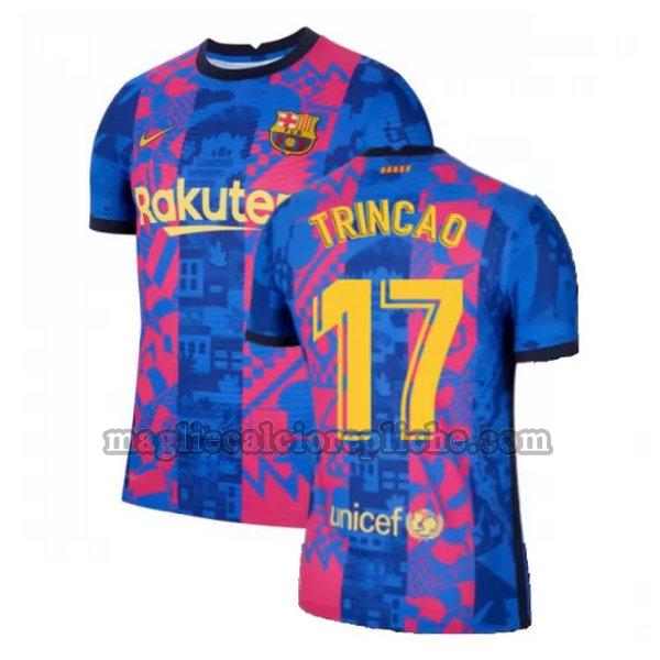 terza maglie calcio barcellona 2021 2022 trincao 17 blu rosso