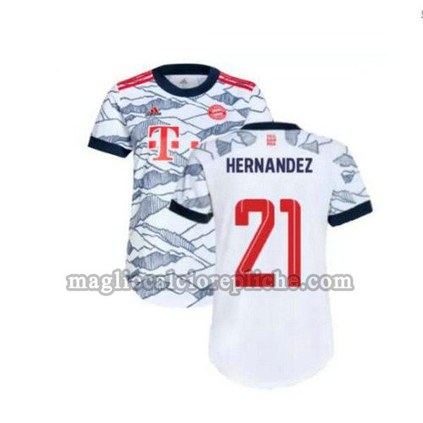 terza maglie calcio bayern münchen 2021 2022 hernandez 21 grigio