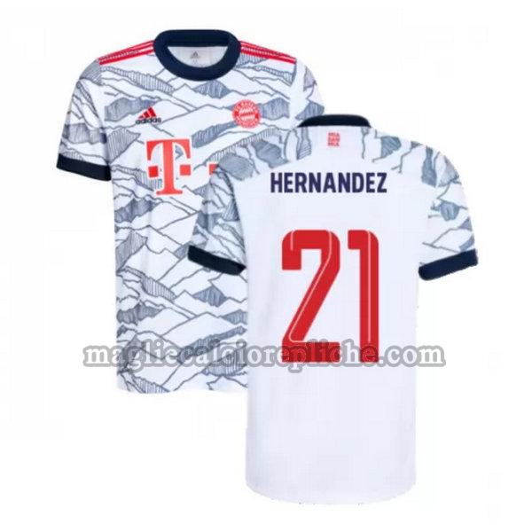 terza maglie calcio bayern münchen 2021 2022 hernandez 21 nero