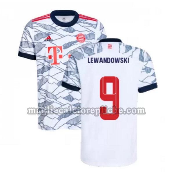 terza maglie calcio bayern münchen 2021 2022 lewandowski 9 nero