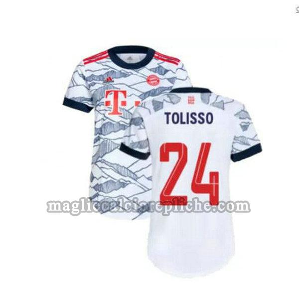 terza maglie calcio bayern münchen 2021 2022 tolisso 24 grigio