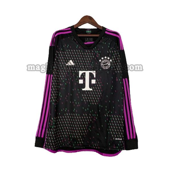 terza maglie calcio bayern münchen 2023 2024 manica lunga nero