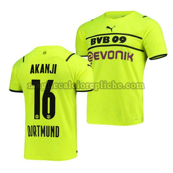 terza maglie calcio borussia dortmund 2021 2022 manuel akanji 16 verde