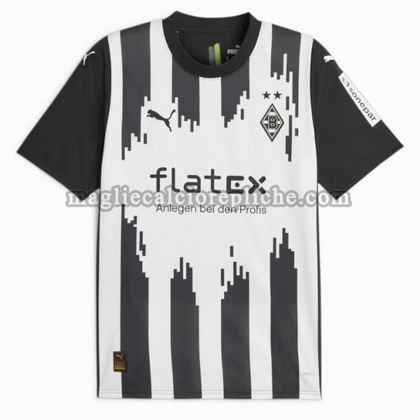 terza maglie calcio borussia mönchengladbach 2023 2024 thailandia bianco nero