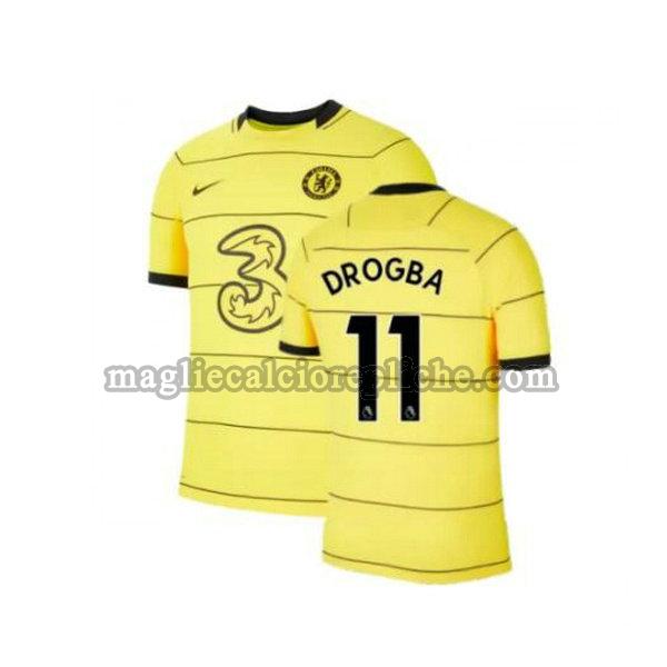 terza maglie calcio chelsea 2021 2022 drogba 11 giallo