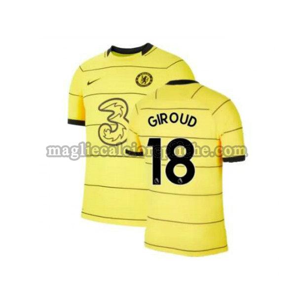 terza maglie calcio chelsea 2021 2022 giroud 18 giallo