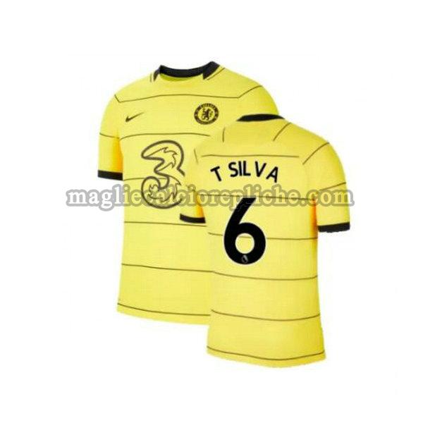 terza maglie calcio chelsea 2021 2022 t silva 6 giallo