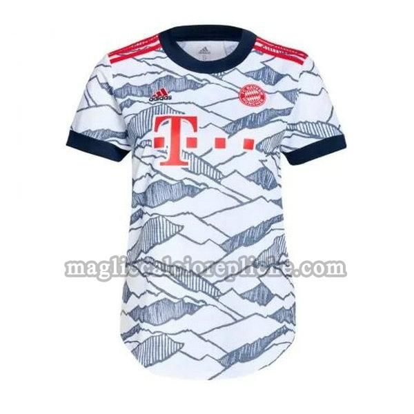 terza maglie calcio donna bayern münchen 2021 2022 bianco grigio