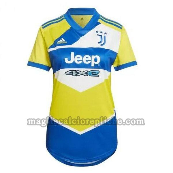 terza maglie calcio donna juventus 2021 2022 giallo blu