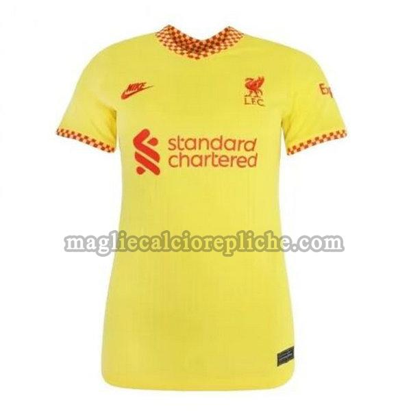 terza maglie calcio donna liverpool 2021 2022 giallo