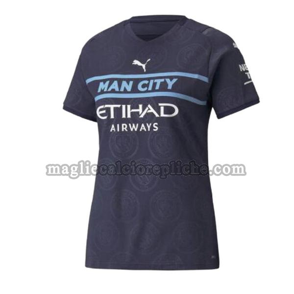 terza maglie calcio donna manchester city 2021 2022 blu