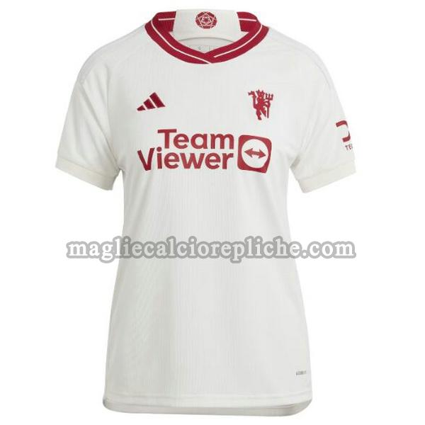 terza maglie calcio donna manchester united 2023 2024 bianco
