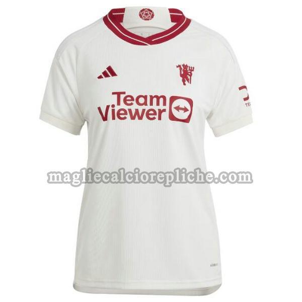 terza maglie calcio donna manchester united 2023 2024 bianco