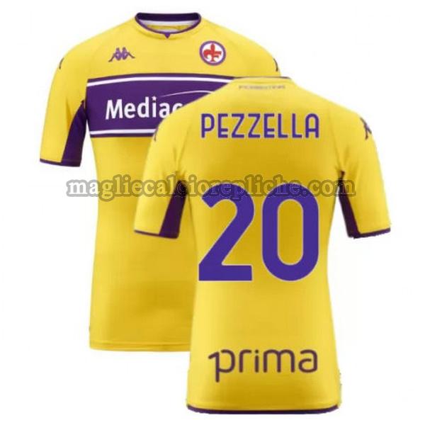 terza maglie calcio fiorentina 2021 2022 pezzella 20 giallo