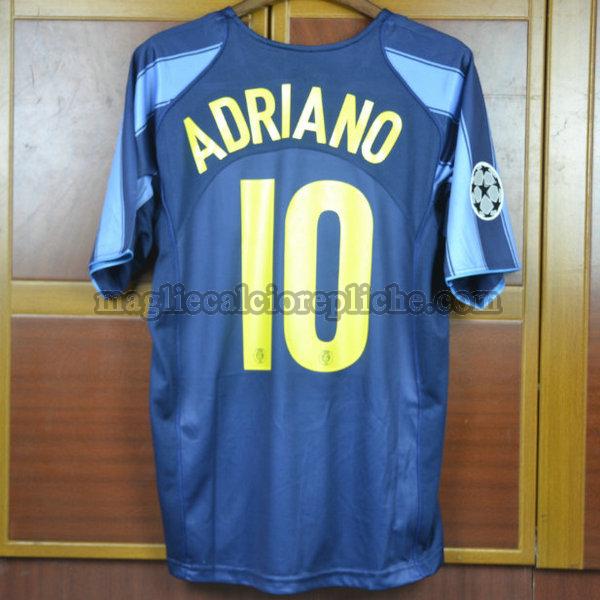 terza maglie calcio inter 2004-2005 adriano 10 blu