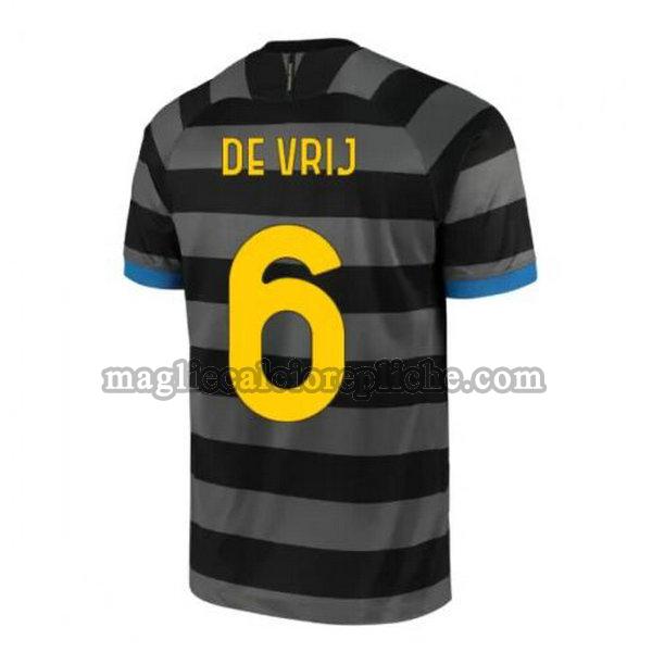 terza maglie calcio inter 2020-2021 de vrij 6 grigio