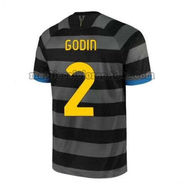 terza maglie calcio inter 2020-2021 godin 2 grigio