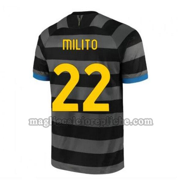 terza maglie calcio inter 2020-2021 milito 22 grigio