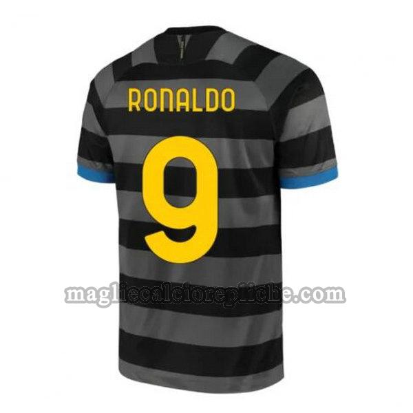 terza maglie calcio inter 2020-2021 ronaldo 9 grigio