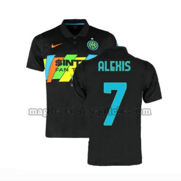 terza maglie calcio inter 2021 2022 alexis 7 nero