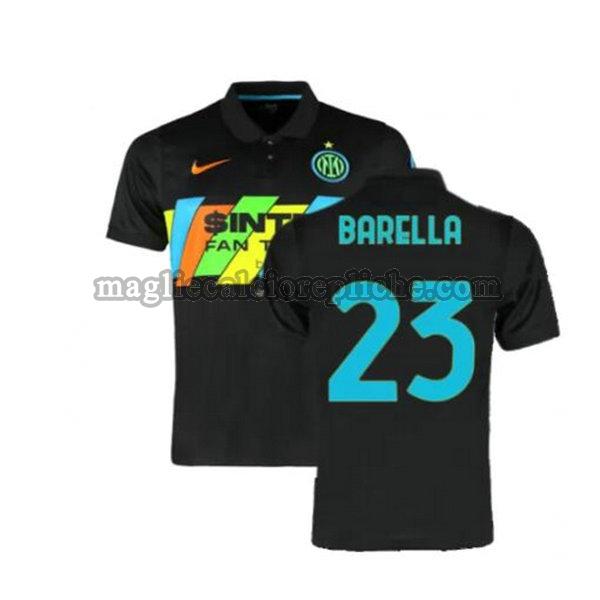 terza maglie calcio inter 2021 2022 barella 23 nero