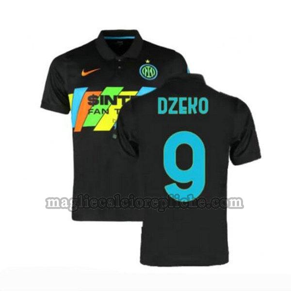 terza maglie calcio inter 2021 2022 dzeko 9 nero