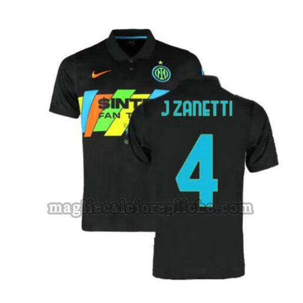 terza maglie calcio inter 2021 2022 j zanetti 4 nero