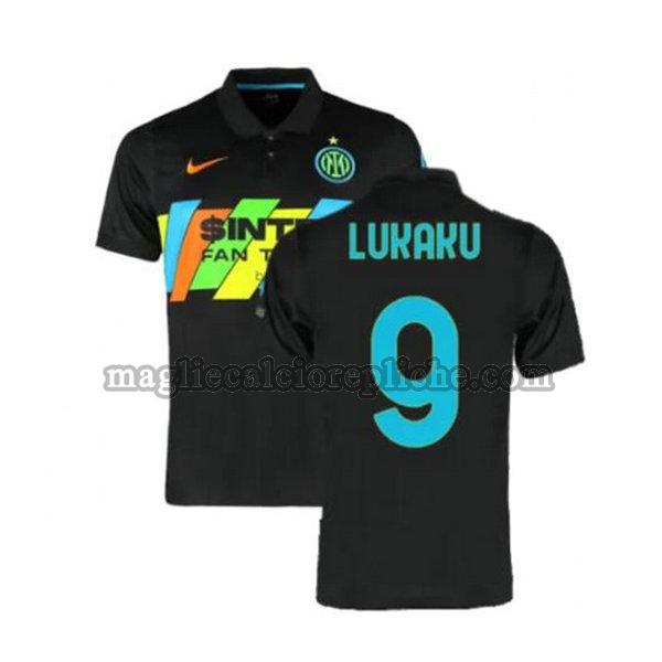 terza maglie calcio inter 2021 2022 lukaku 9 nero