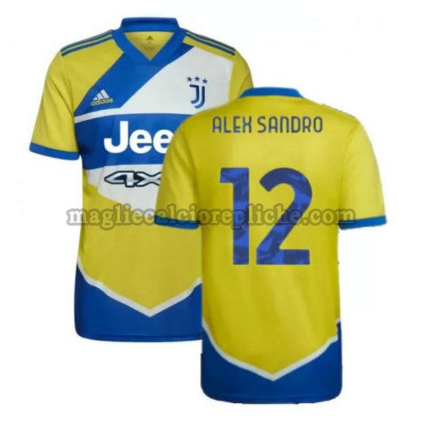 terza maglie calcio juventus 2021 2022 alex sandro 12 giallo blu