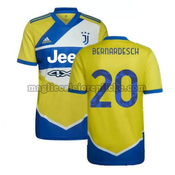 terza maglie calcio juventus 2021 2022 bernardesch 20 giallo blu