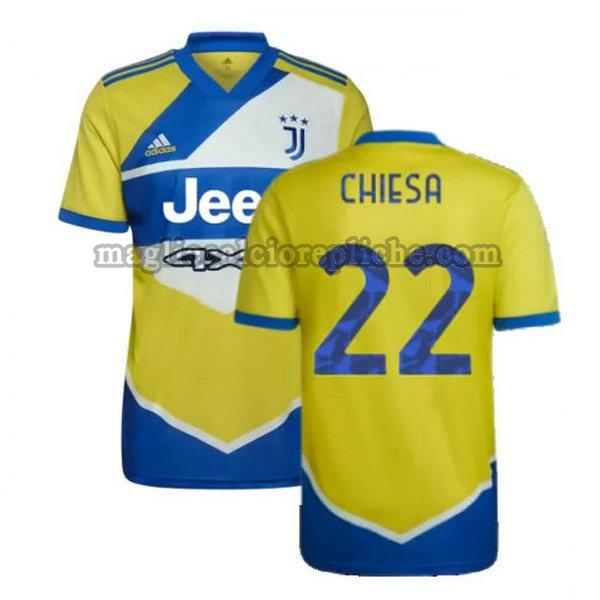 terza maglie calcio juventus 2021 2022 chiesa 22 giallo blu