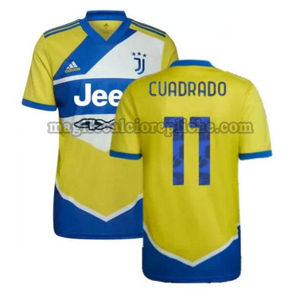 terza maglie calcio juventus 2021 2022 cuadrado 11 giallo blu