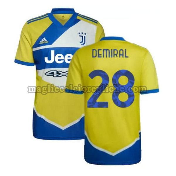 terza maglie calcio juventus 2021 2022 demiral 28 giallo blu