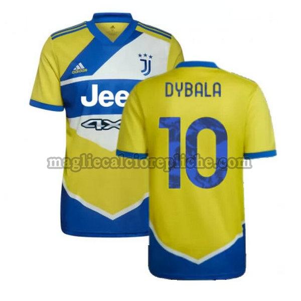 terza maglie calcio juventus 2021 2022 dybala 10 giallo blu