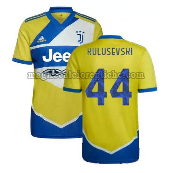 terza maglie calcio juventus 2021 2022 kulusevski 44 giallo blu