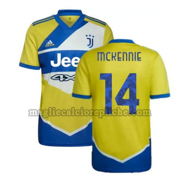 terza maglie calcio juventus 2021 2022 mckennie 14 giallo blu