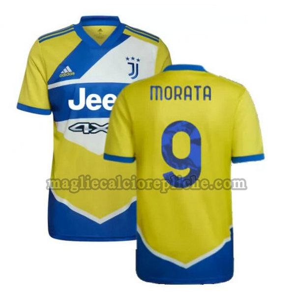 terza maglie calcio juventus 2021 2022 morata 9 giallo blu