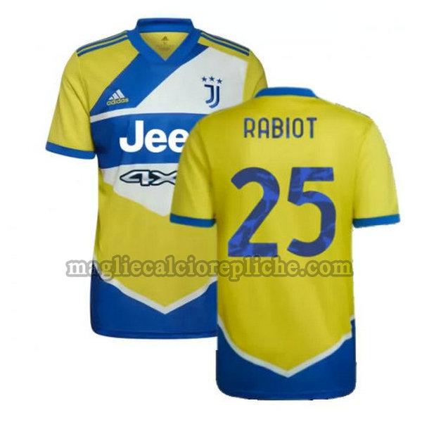 terza maglie calcio juventus 2021 2022 rabiot 25 giallo blu