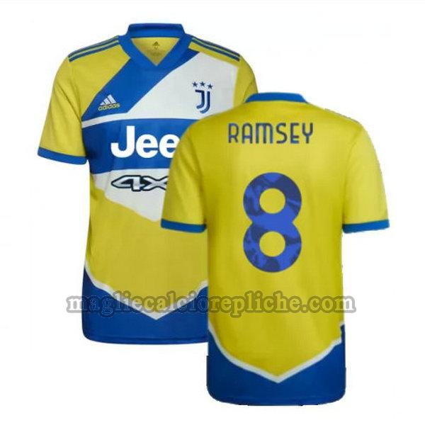 terza maglie calcio juventus 2021 2022 ramsey 8 giallo blu