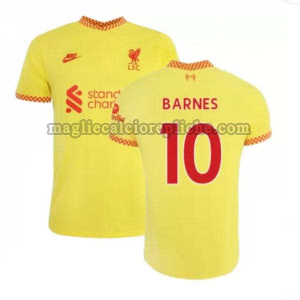 terza maglie calcio liverpool 2021 2022 barnes 10 giallo