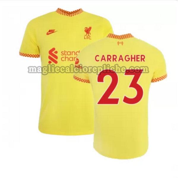 terza maglie calcio liverpool 2021 2022 carragher 23 giallo