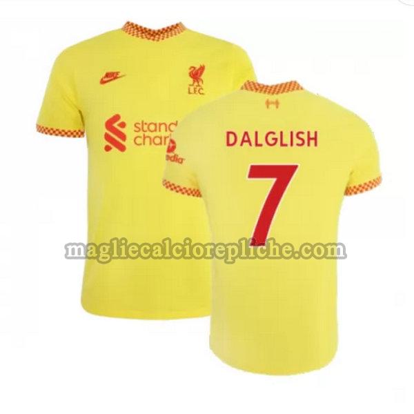 terza maglie calcio liverpool 2021 2022 dalglish 7 giallo