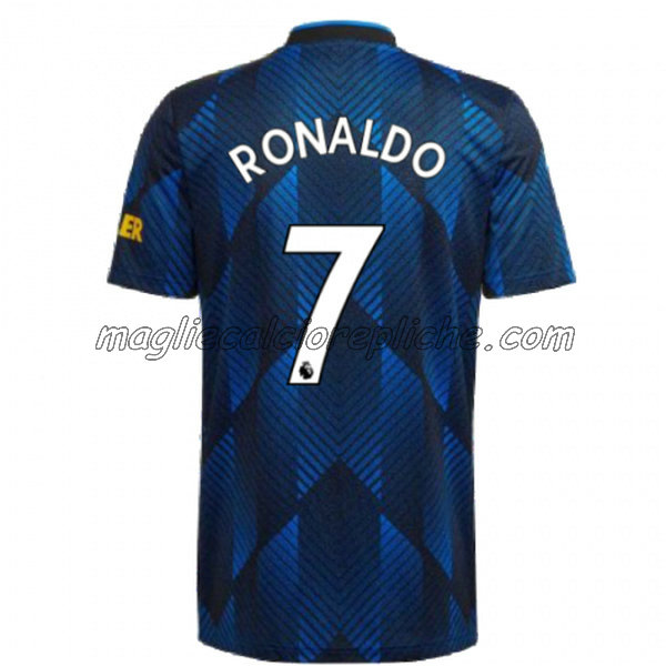 terza maglie calcio manchester united 2021 2022 cristiano ronaldo 7 blu