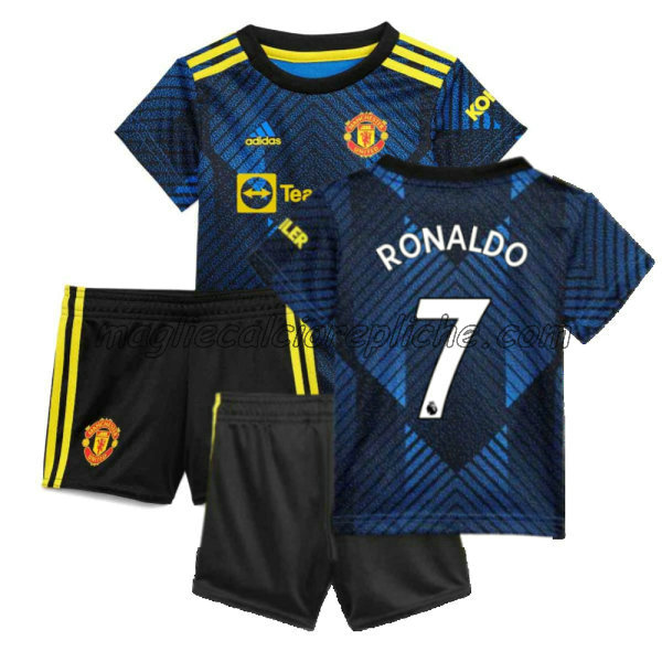 seconda maglie calcio bambino manchester united 2021 2022 cristiano ronaldo 7 rosso