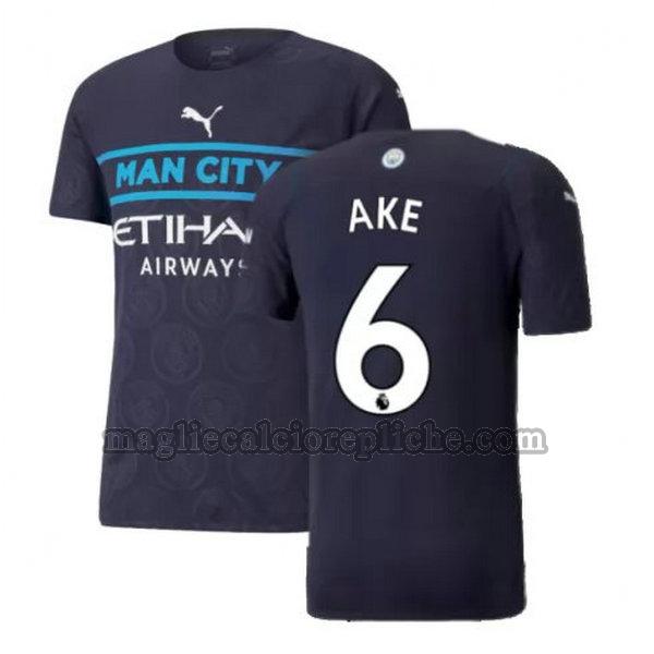 terza maglie calcio manchester city 2021 2022 ake 6 nero