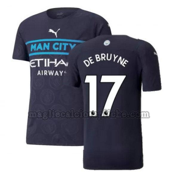 terza maglie calcio manchester city 2021 2022 de bruyne 17 nero