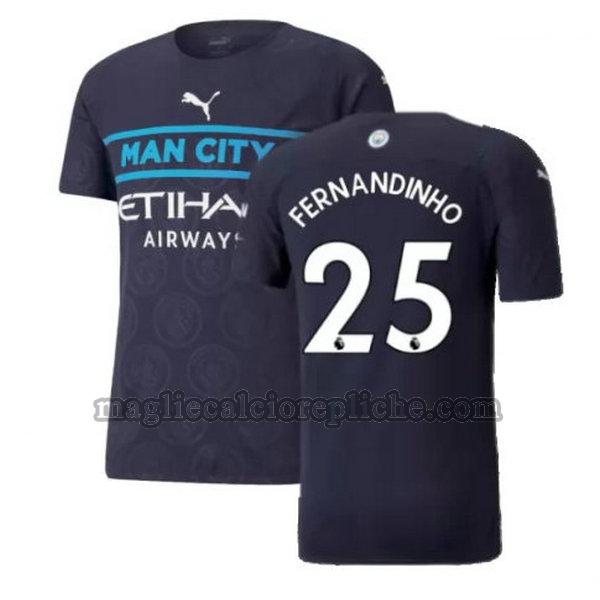 terza maglie calcio manchester city 2021 2022 fernandinho 25 nero